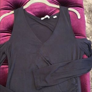 abercrombie shoulder hole long sleeve blouse